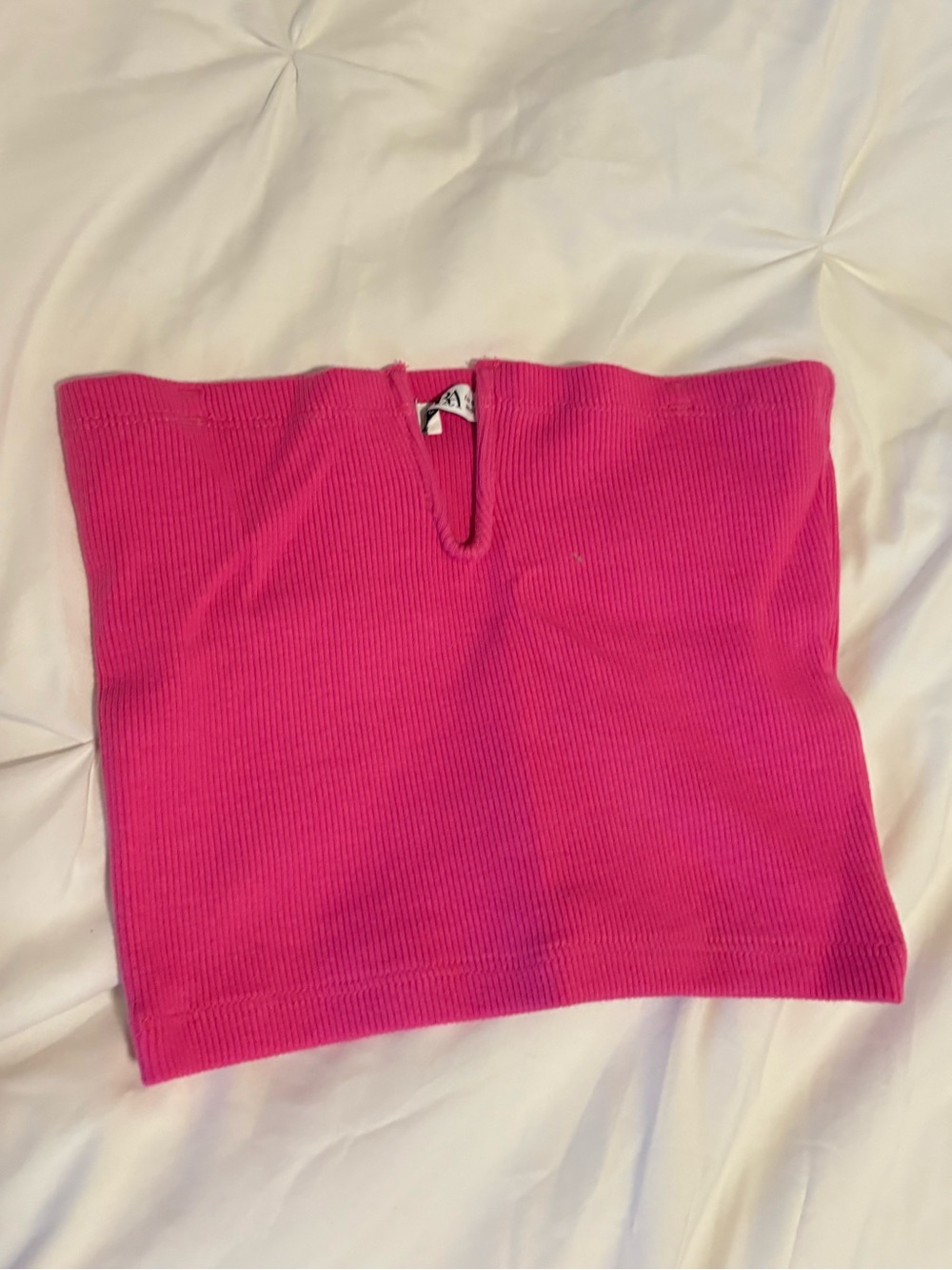 Zara Bright Pink Ribbed Tube Top